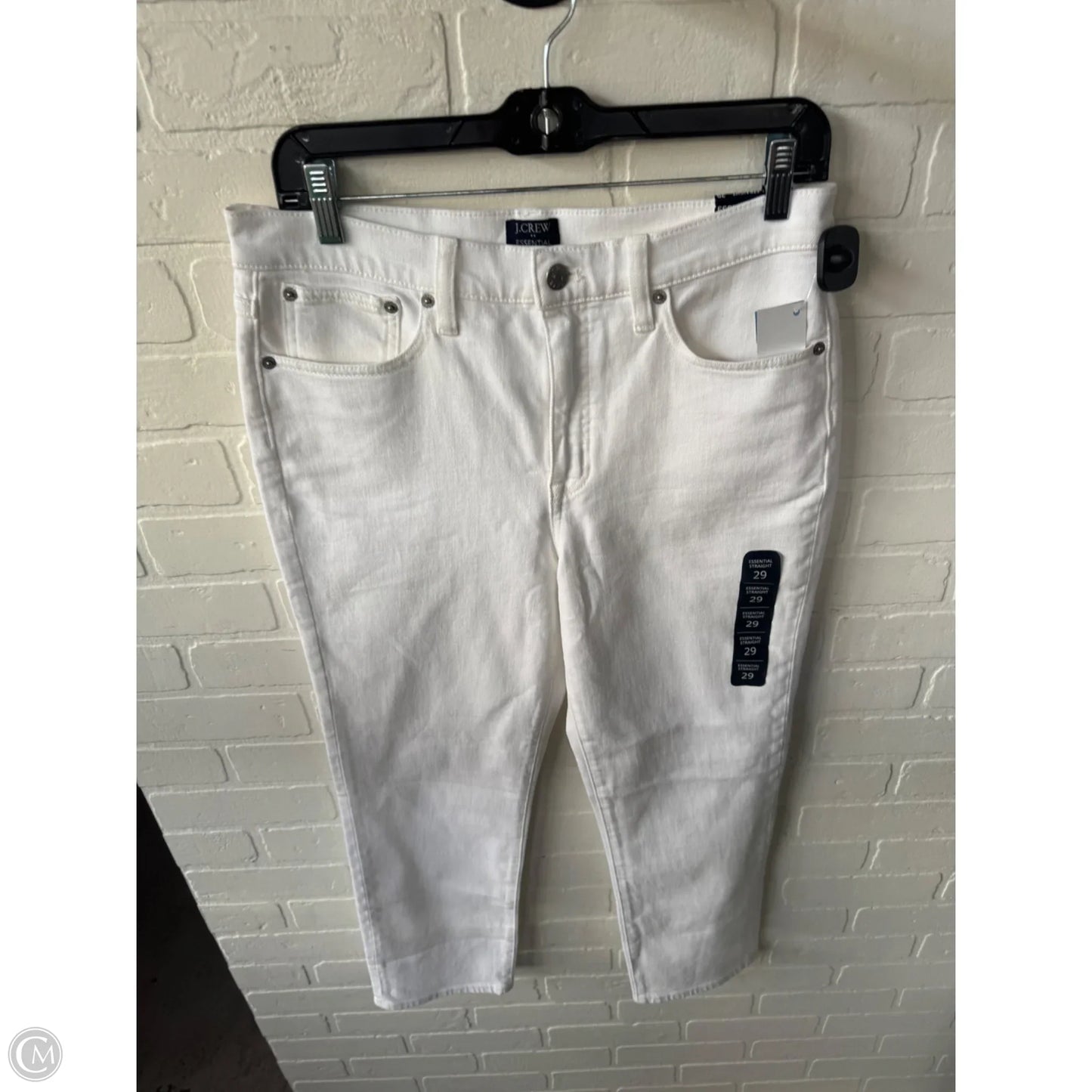 Jeans Straight By J. Crew In White Denim, Size: 8