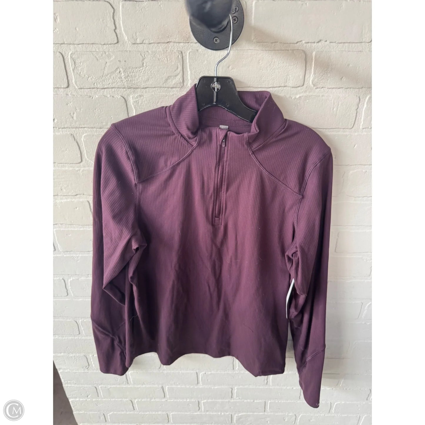 Athletic Top Long Sleeve Collar By Mondetta In Purple, Size: L