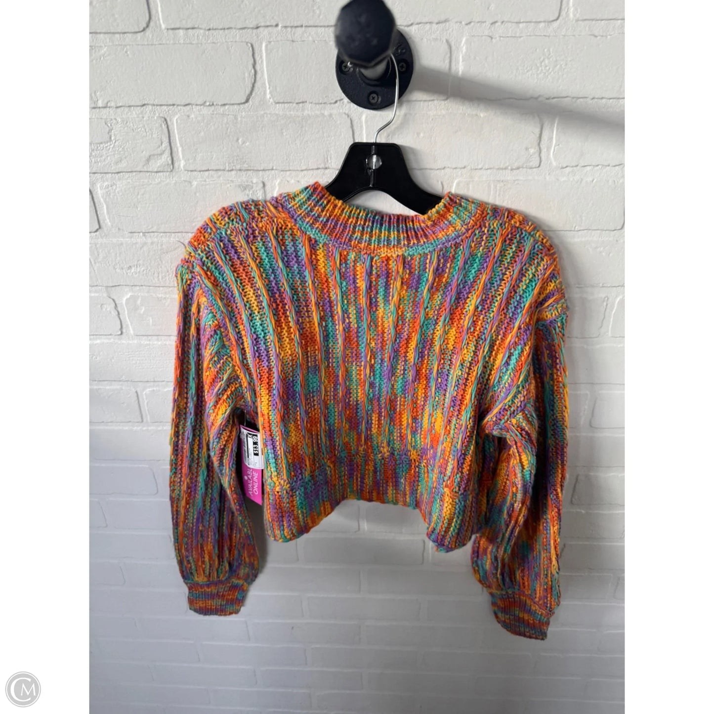 Sweater Cardigan By Shein In Orange & Purple, Size: S