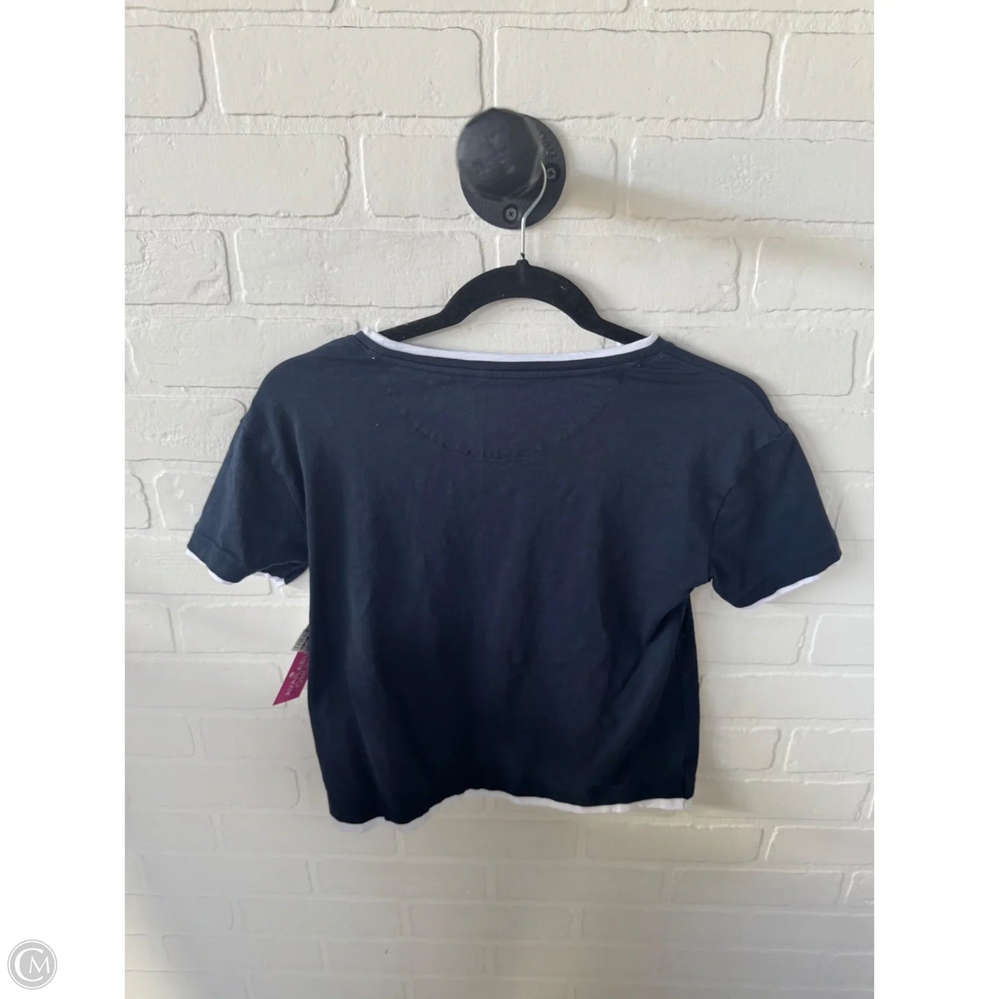 Top Short Sleeve Basic By C And C In Blue & White, Size: Xs