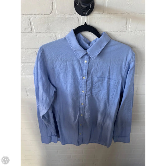 Top Long Sleeve By Banana Republic In Blue, Size: Xl