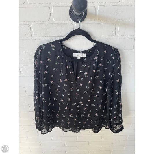 Top Long Sleeve By Loft In Black, Size: S