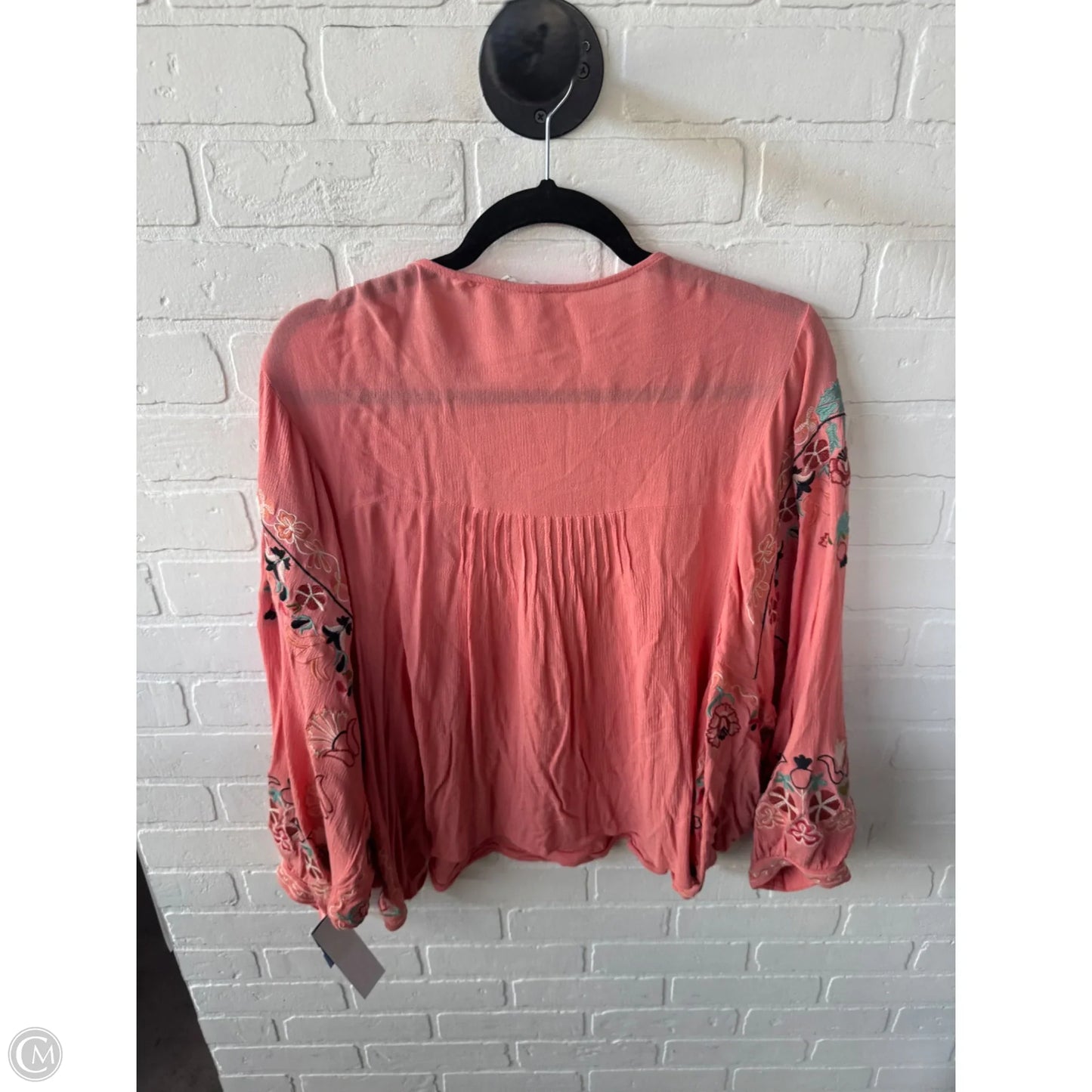 Top Long Sleeve By Easel In Orange, Size: M