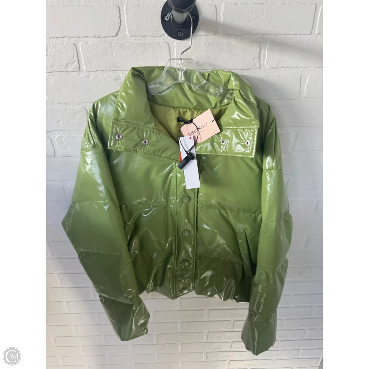 Jacket Puffer & Quilted By Shein In Green, Size: S