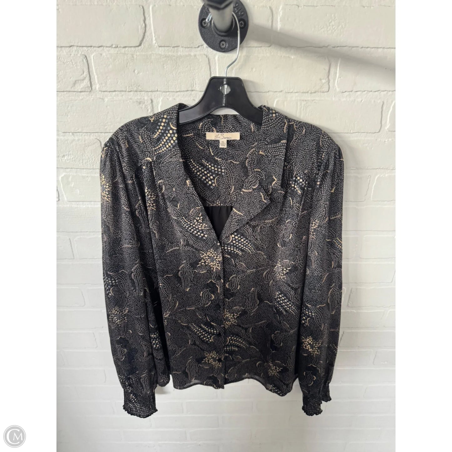 Top Long Sleeve By Clothes Mentor In Black & Blue, Size: Xl