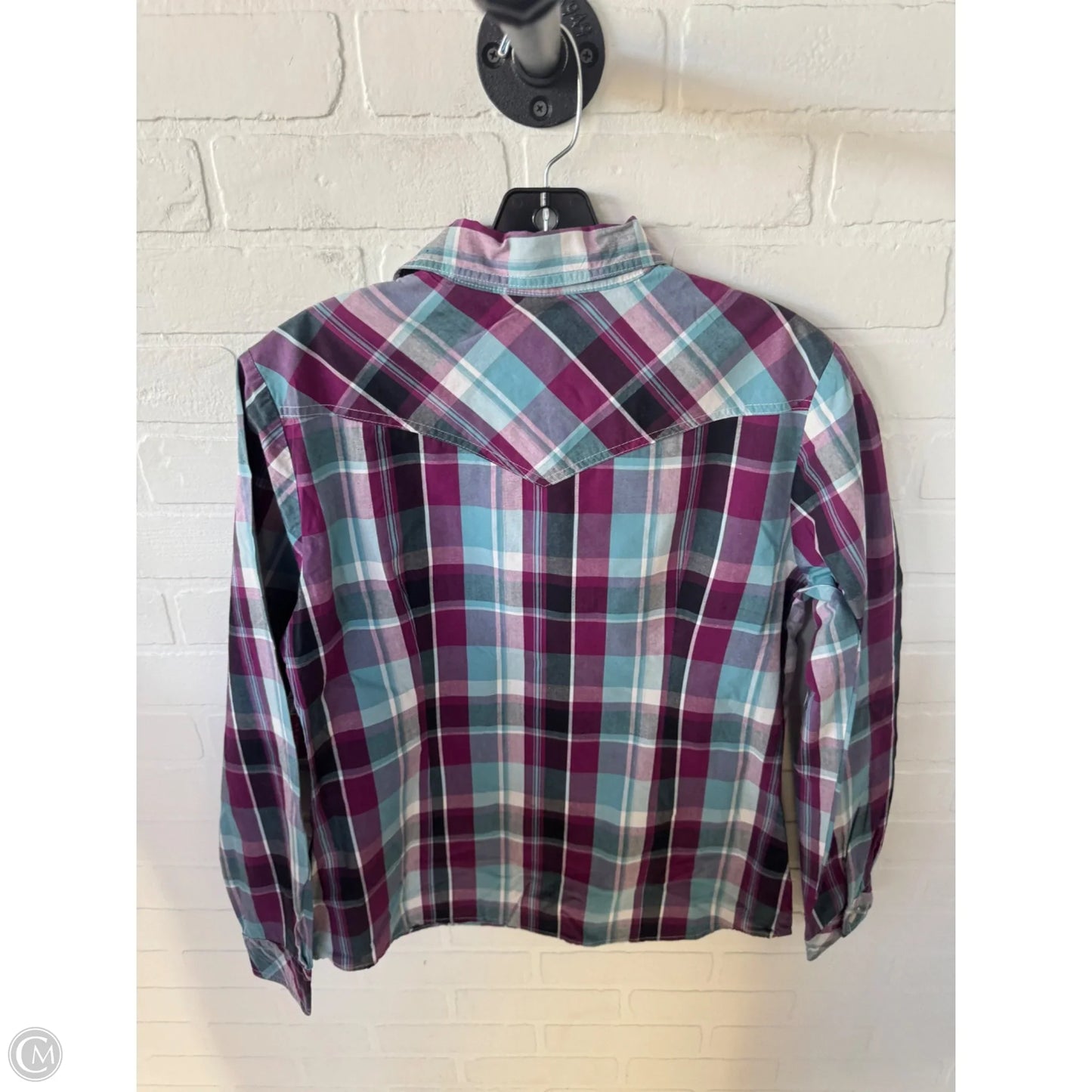 Top Long Sleeve By Roper In Blue & Purple, Size: M
