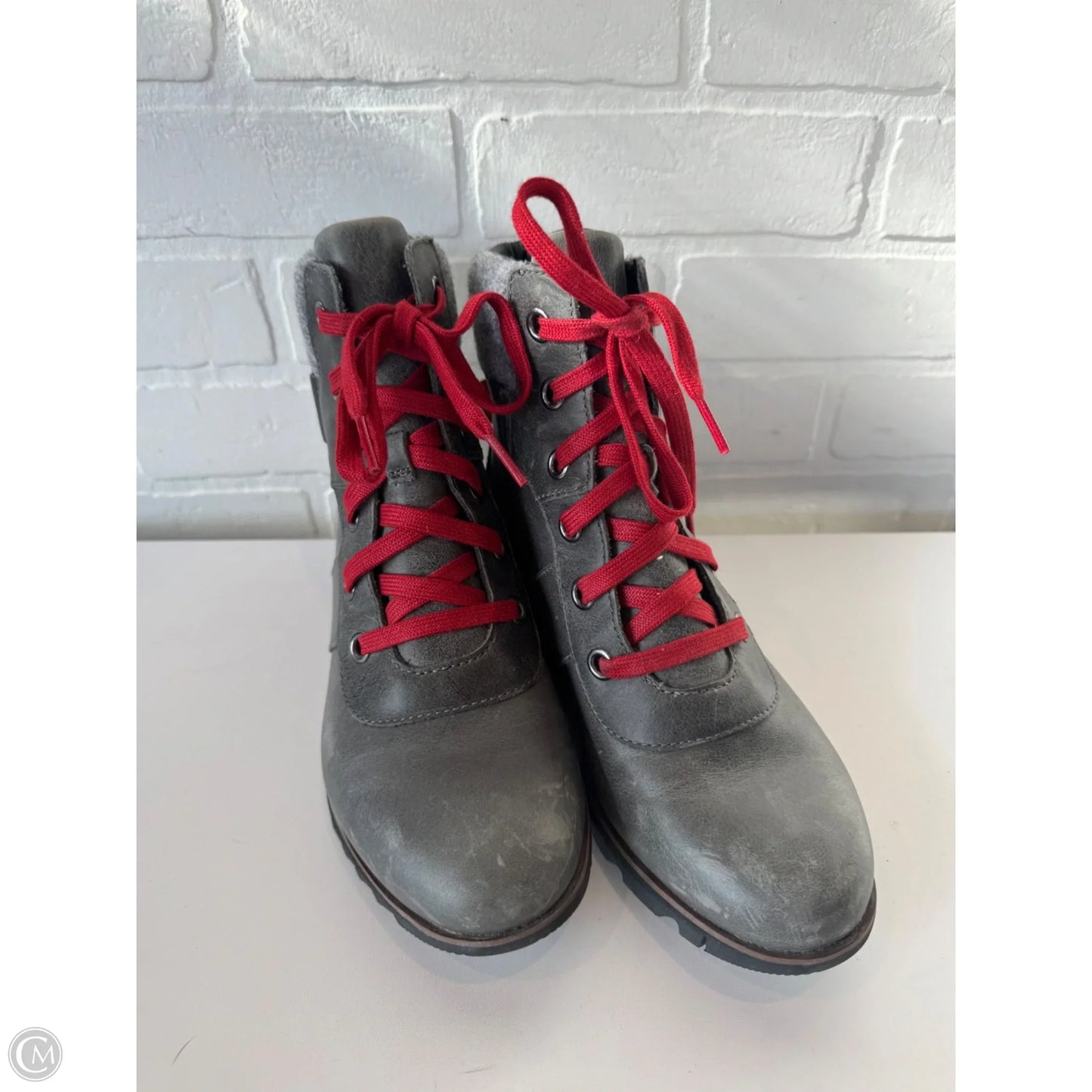 Boots Ankle Heels By Sorel In Grey, Size: 8