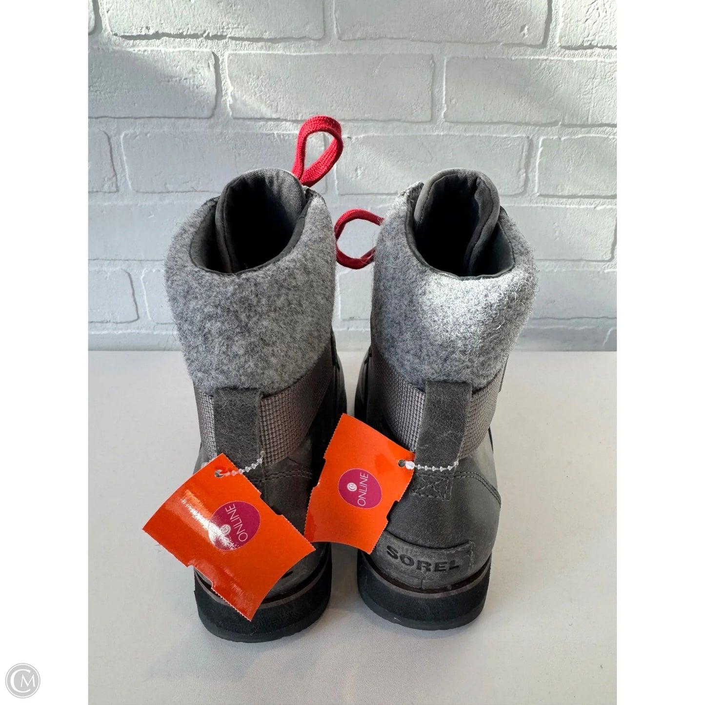 Boots Ankle Heels By Sorel In Grey, Size: 8