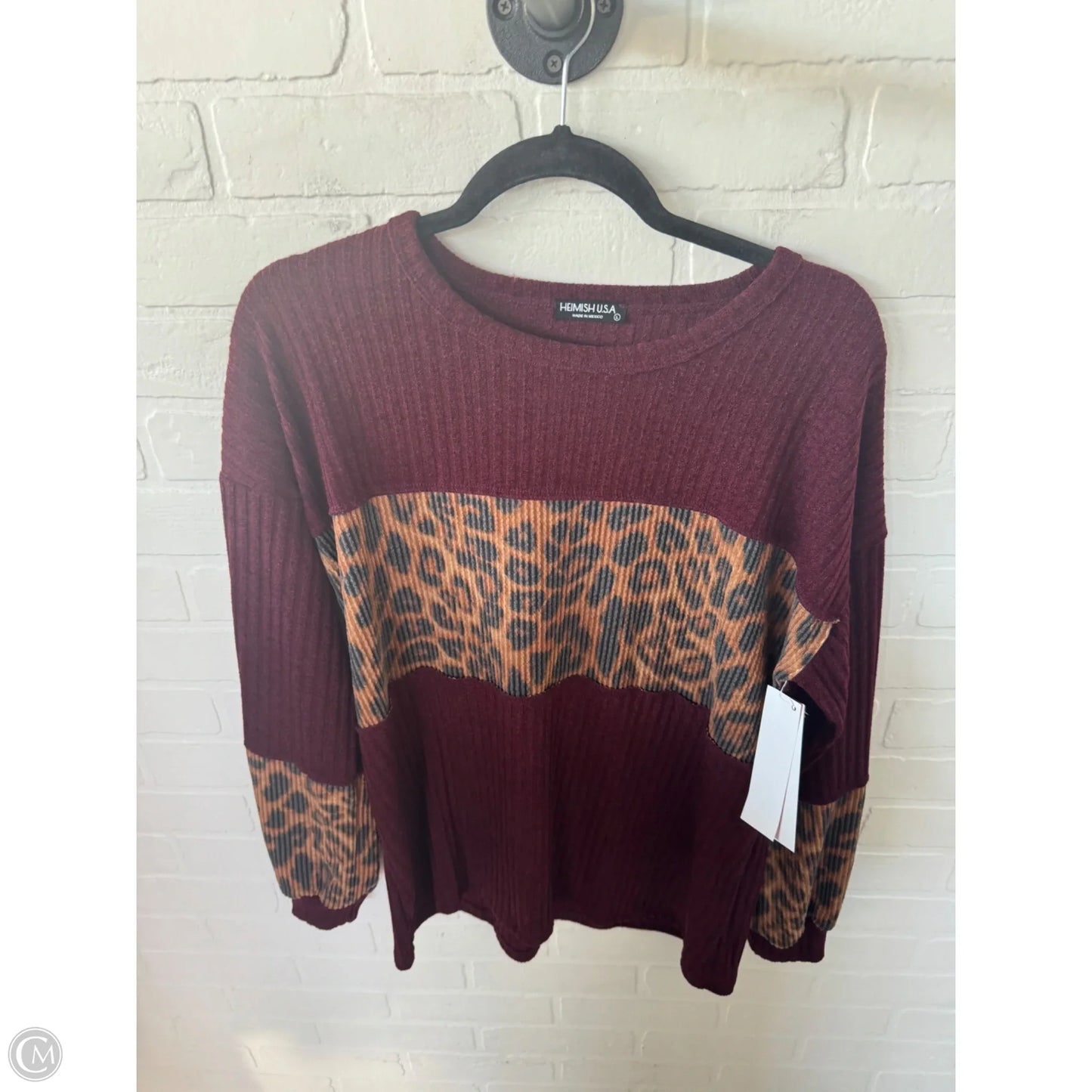 Sweater By Heimish Usa In Red & Silver, Size: Lp