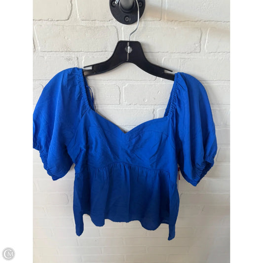 Top Short Sleeve By Nine West Apparel In Blue, Size: L