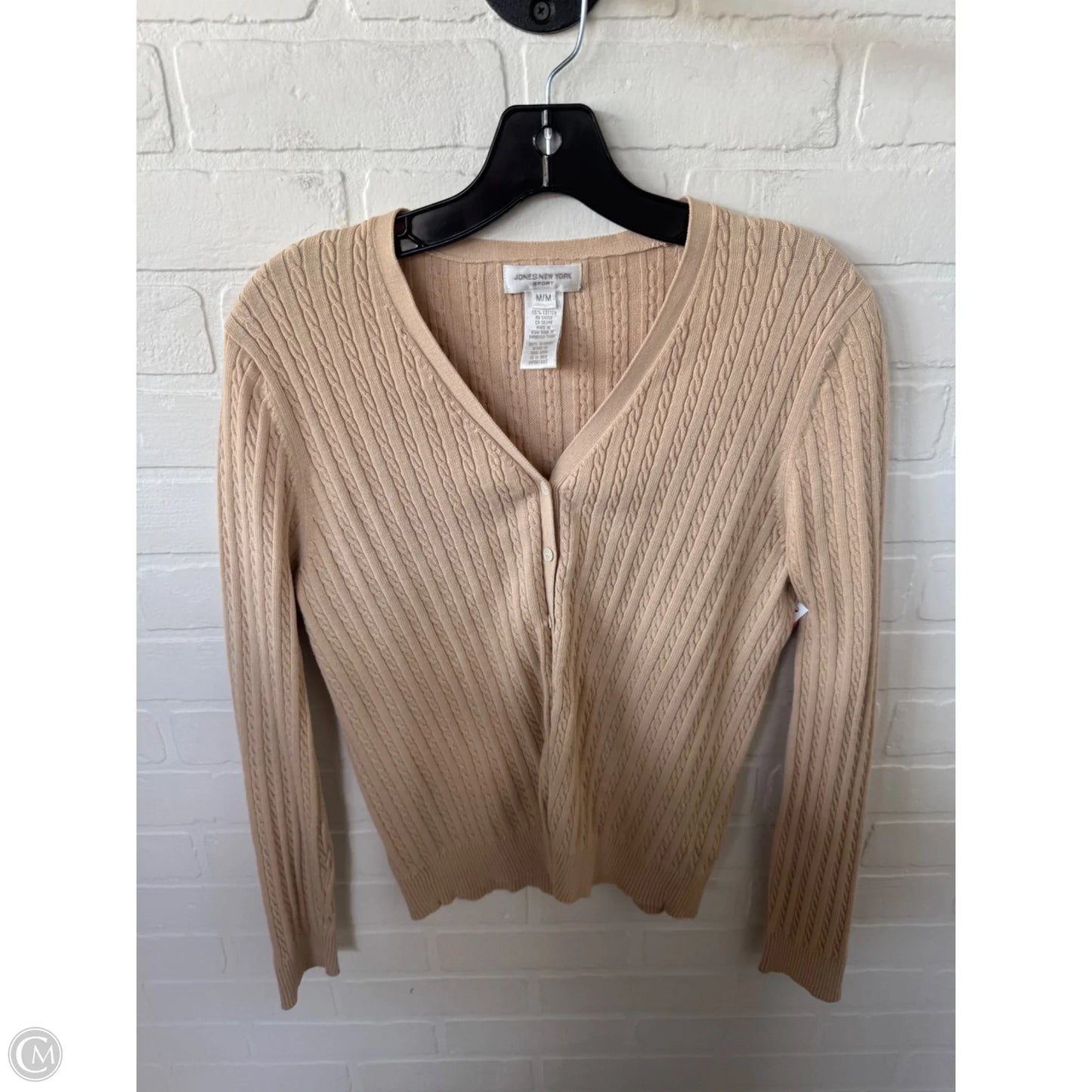 Sweater Cardigan By Jones New York In Tan, Size: M