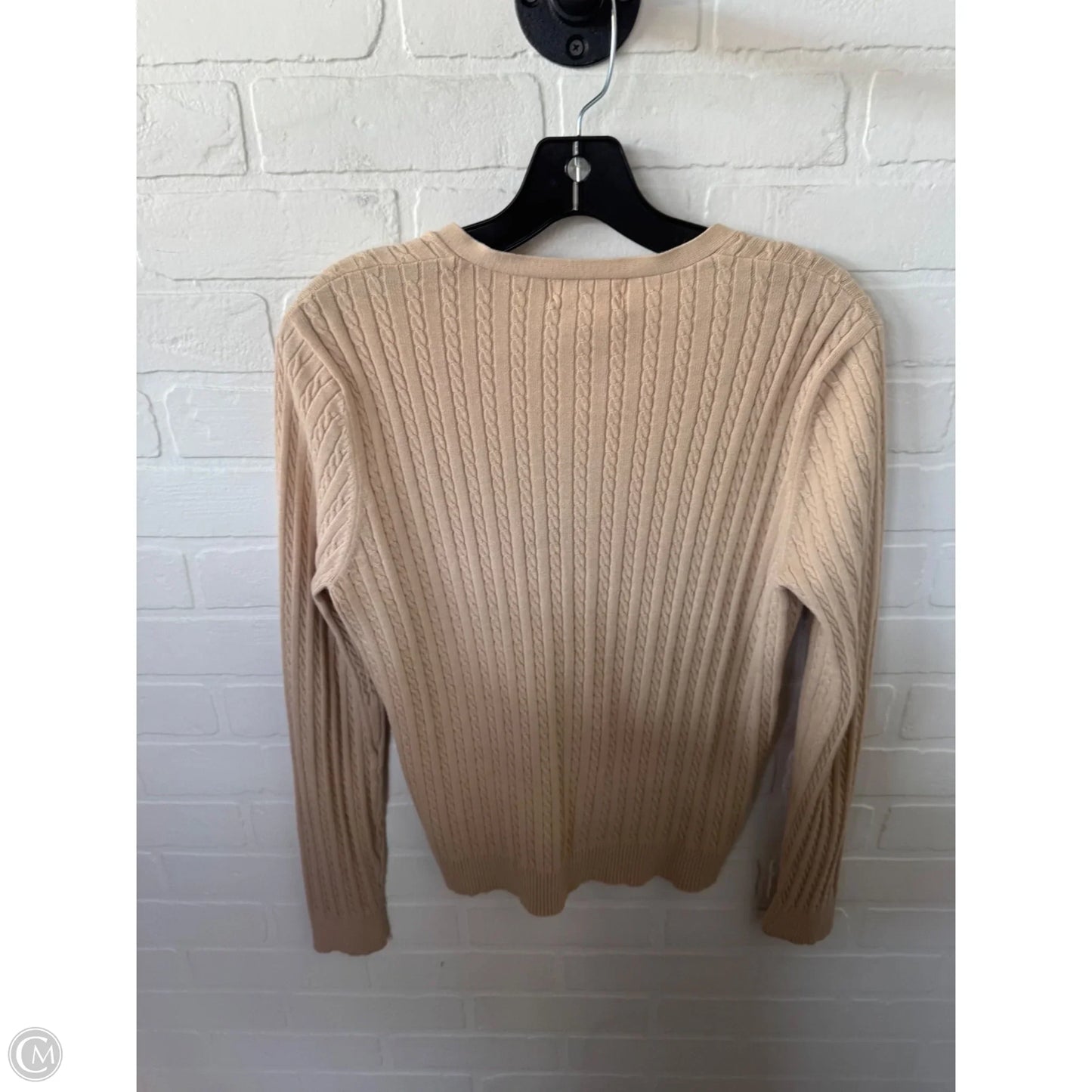 Sweater Cardigan By Jones New York In Tan, Size: M