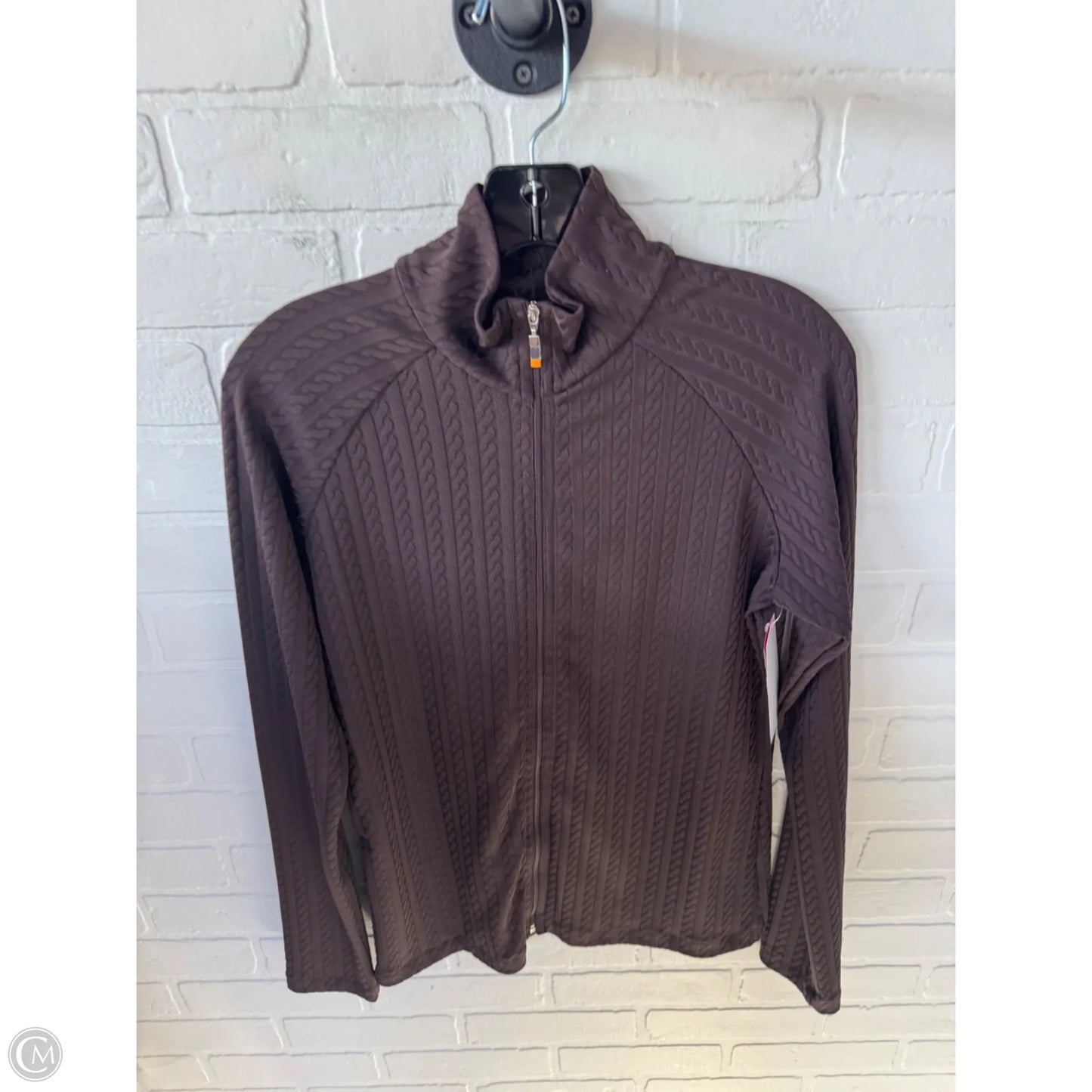 Athletic Top Long Sleeve Collar By Lucy In Brown, Size: M