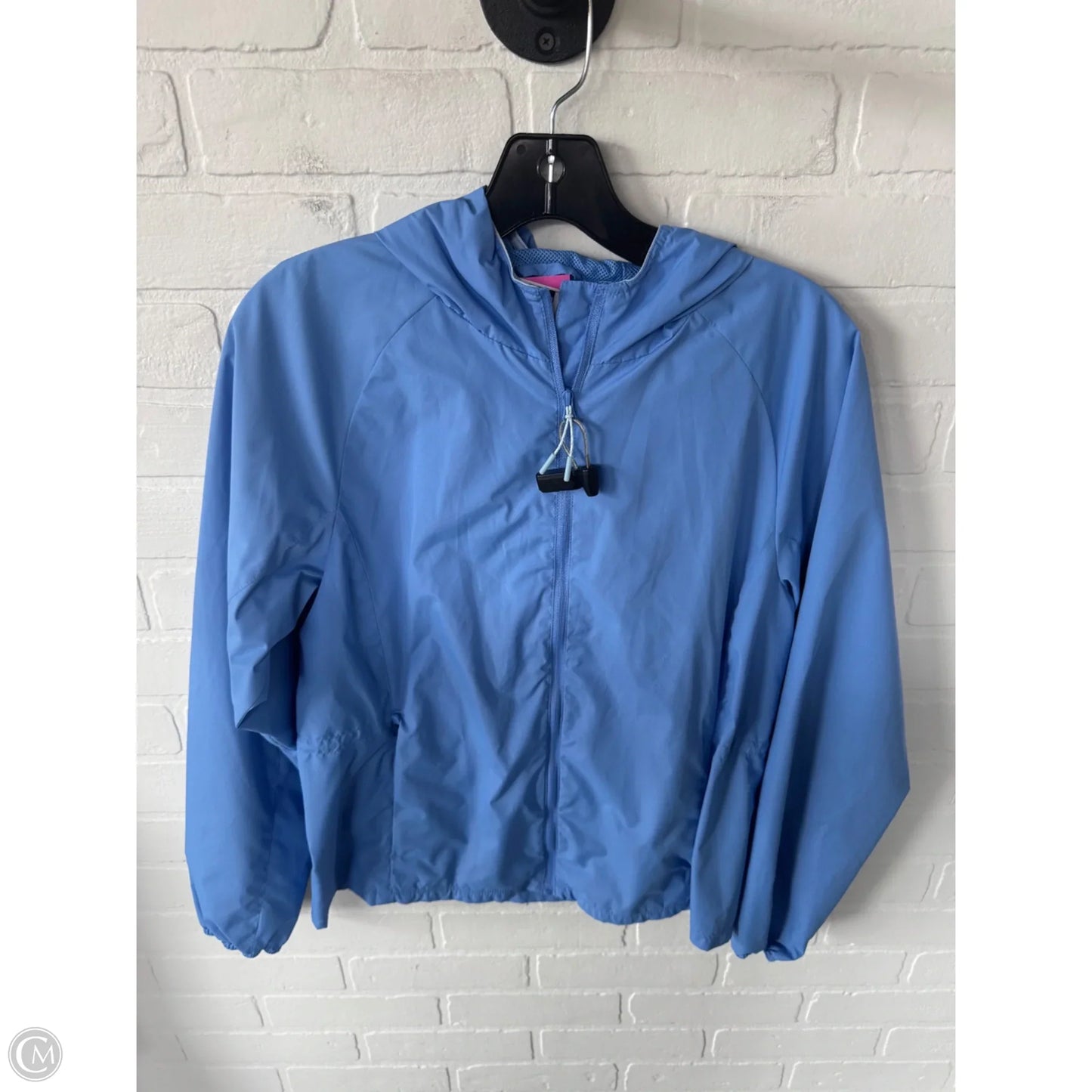 Jacket Windbreaker By Asics In Blue, Size: Xs
