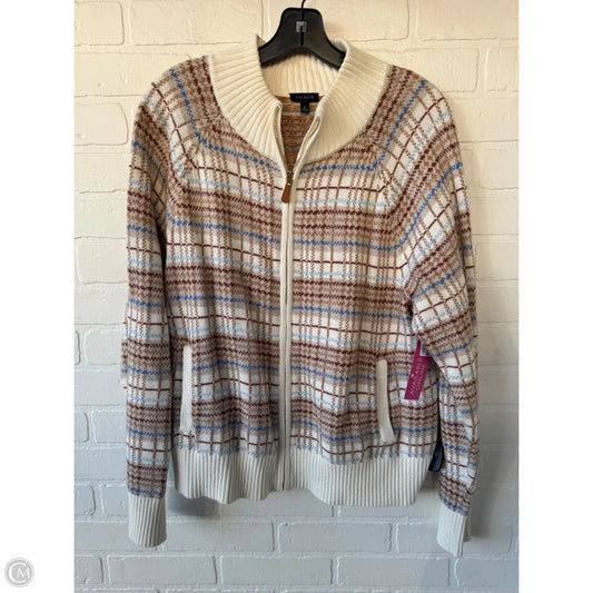 Sweater Cardigan By Talbots In Cream & Tan, Size: Xl