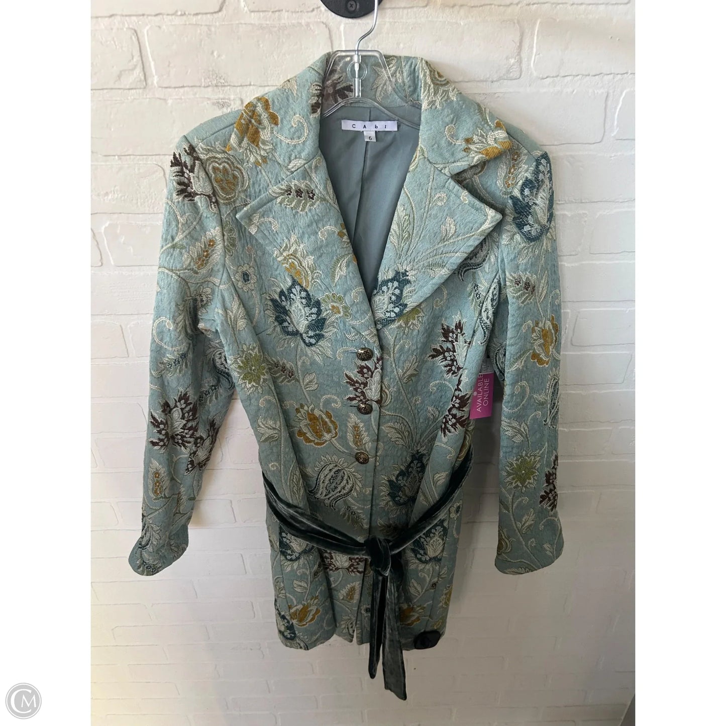 Coat Other By Cabi In Blue & Green, Size: S