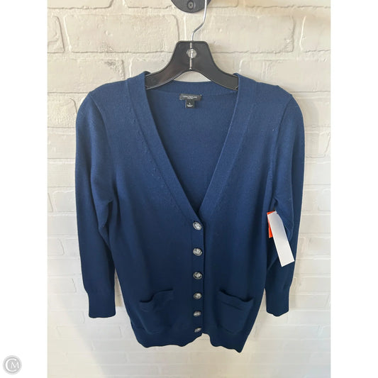 Sweater Cardigan By Ann Taylor In Blue, Size: L