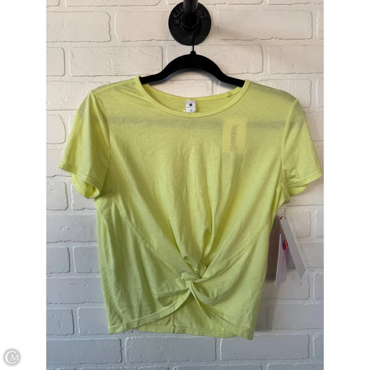 Athletic Top Short Sleeve By Yogalicious In Yellow, Size: S