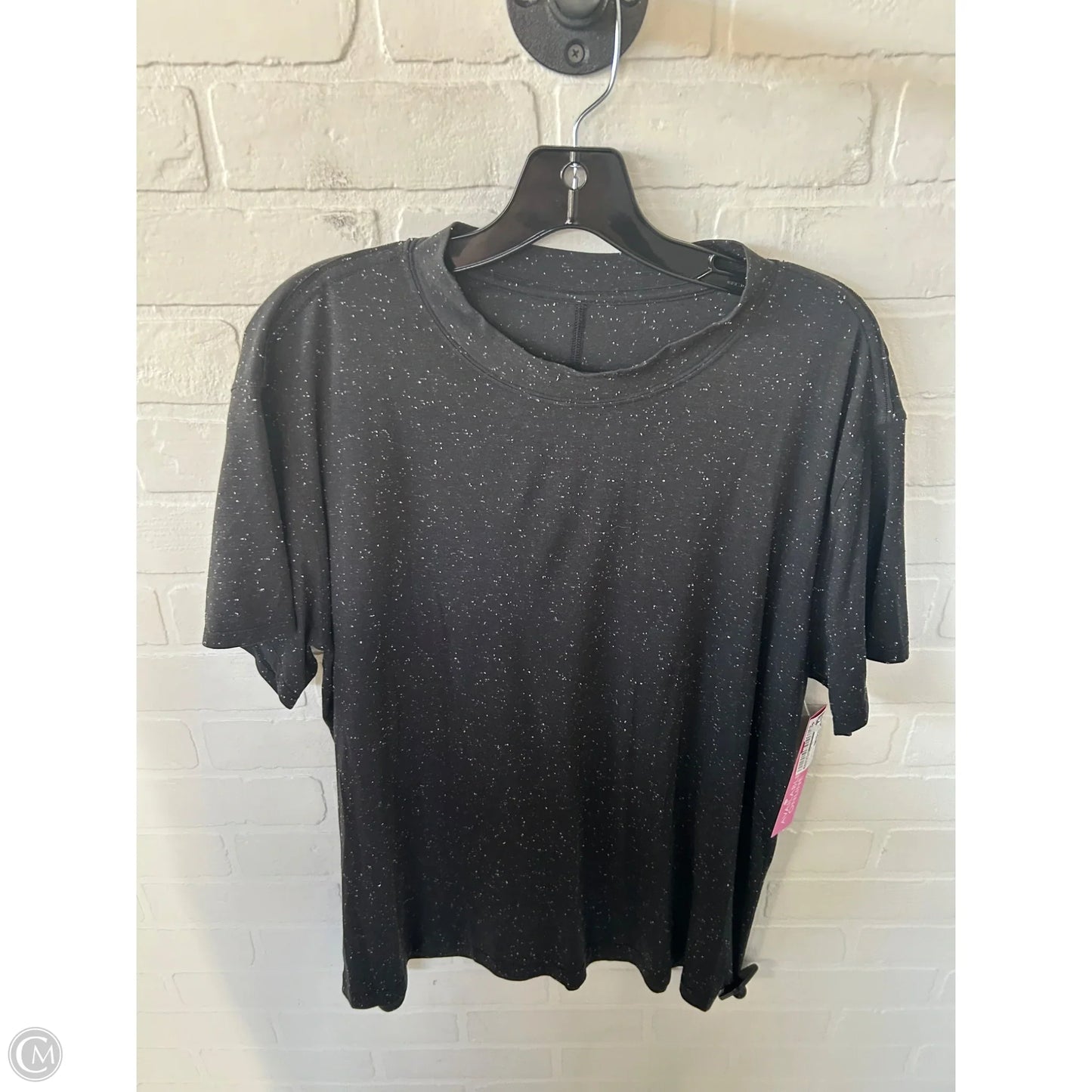 Athletic Top Short Sleeve By Lululemon In Black, Size: M