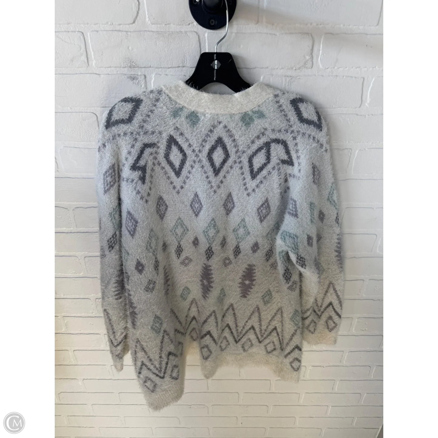 Sweater Cardigan By Maurices In Cream & Grey, Size: Xl