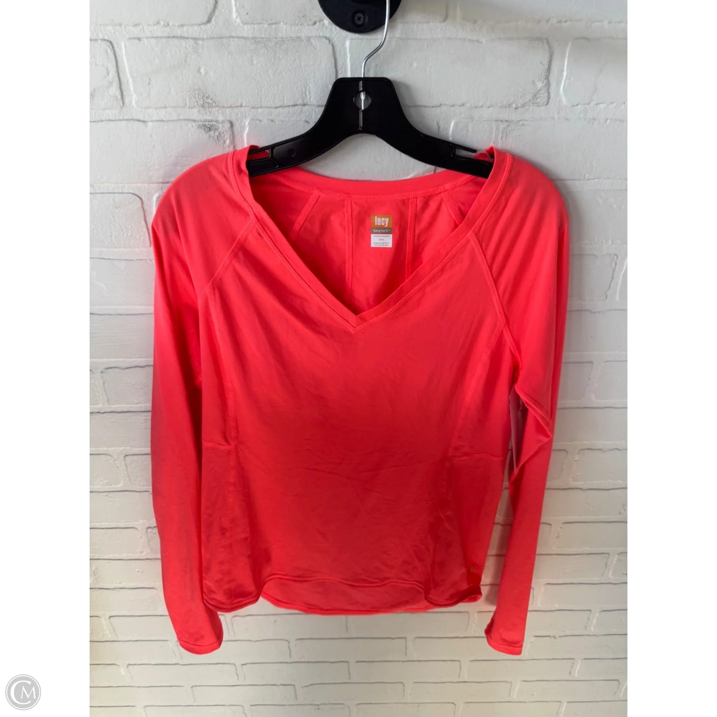Athletic Top Long Sleeve Crewneck By Lucy In Orange, Size: M
