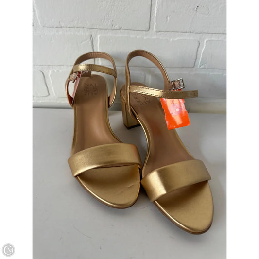 Sandals Heels Block By Naturalizer In Gold, Size: 9