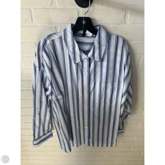 Top Long Sleeve By Divided In Blue & White, Size: Xl
