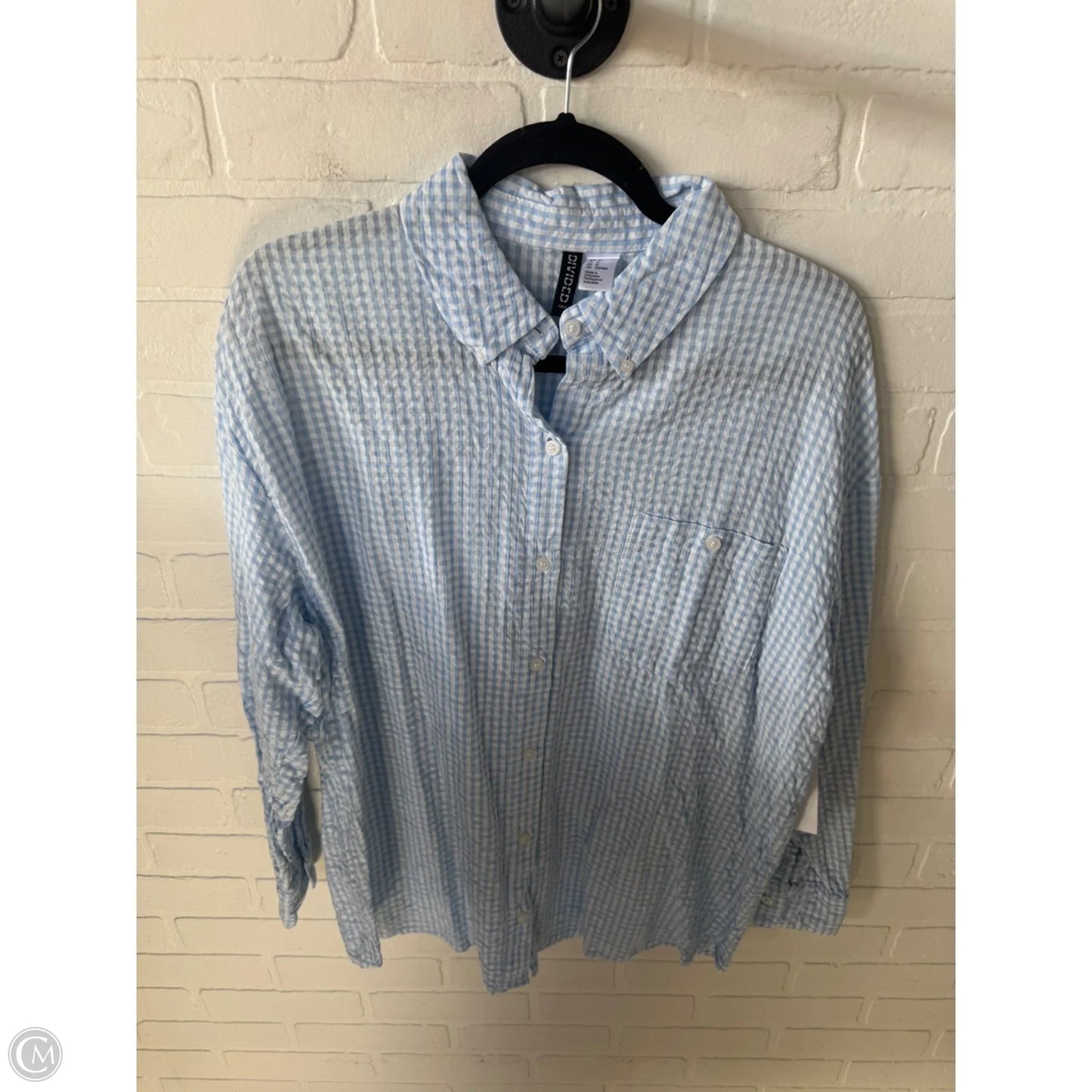 Top Long Sleeve By Divided In Blue & White, Size: M