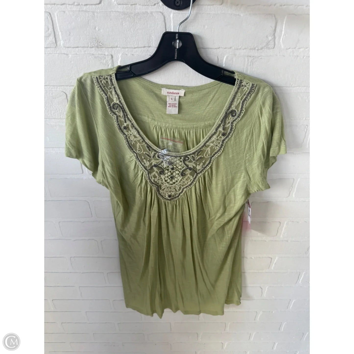 Top Short Sleeve By Sundance In Green, Size: L
