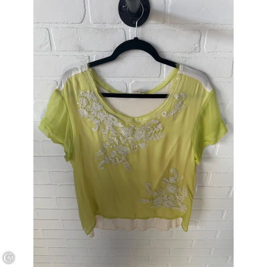Top Short Sleeve By Sundance In Green & Yellow, Size: L