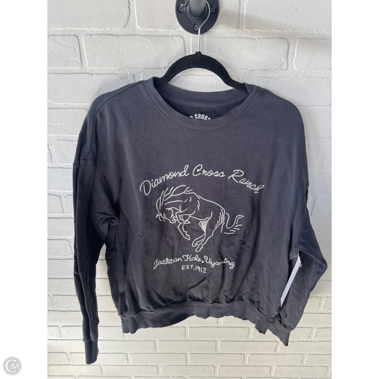 Sweatshirt Crewneck By Z Supply In Grey & White, Size: S