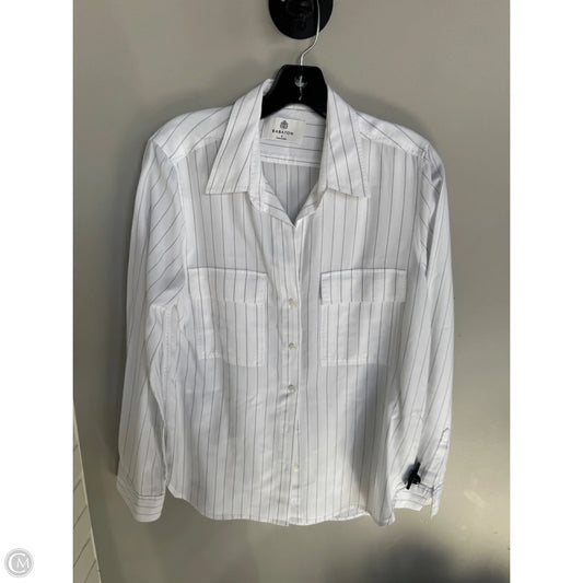 Top Long Sleeve By Babaton In Blue & White, Size: S