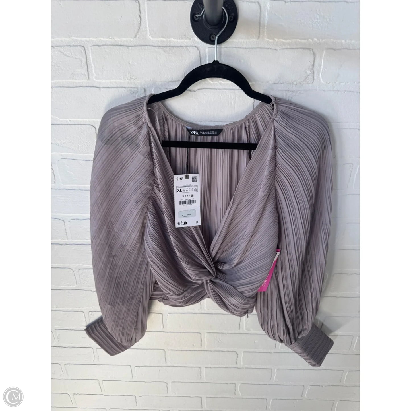 Top Long Sleeve By Zara In Brown, Size: Xl