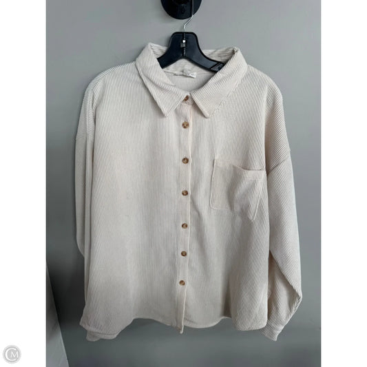 Top Long Sleeve By Blu Pepper In Cream, Size: L
