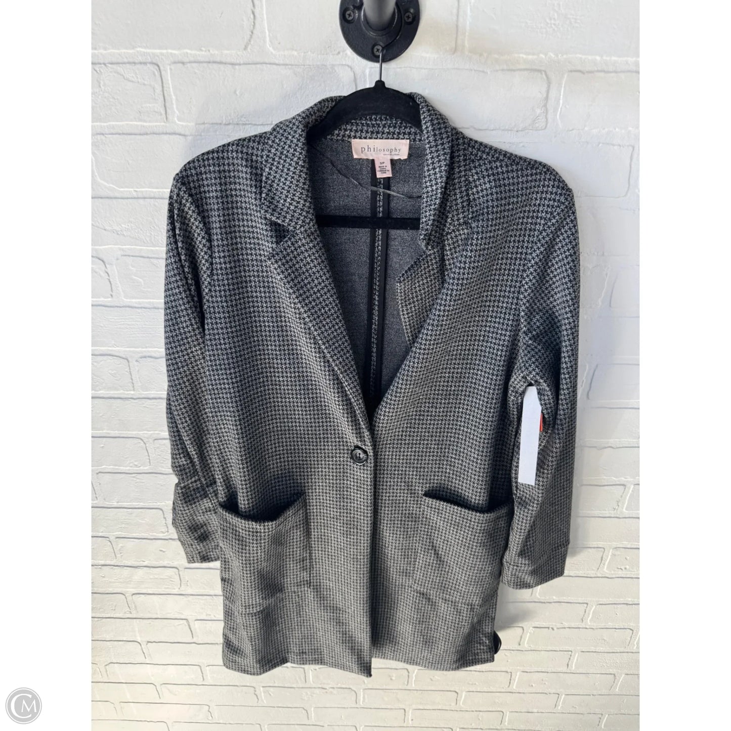 Blazer By Philosophy In Black & Grey, Size: S