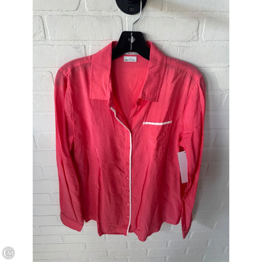 Top Long Sleeve By Van Heusen In Coral, Size: L