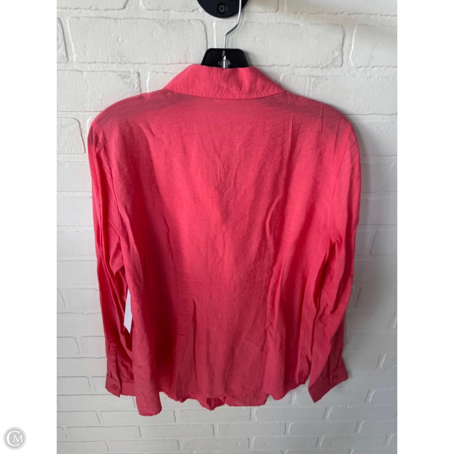 Top Long Sleeve By Van Heusen In Coral, Size: L