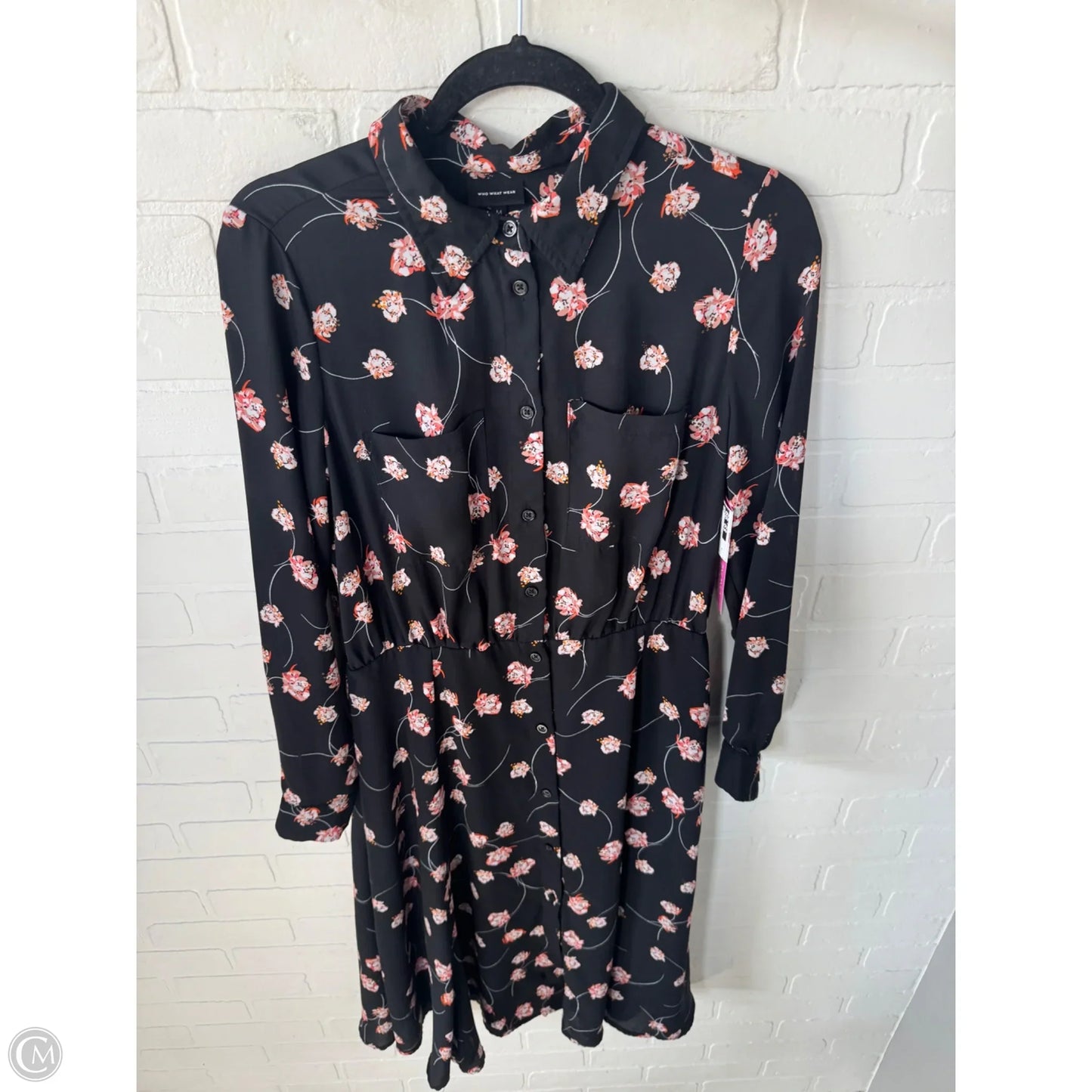 Dress Casual Midi By Who What Wear In Black & Orange, Size: M