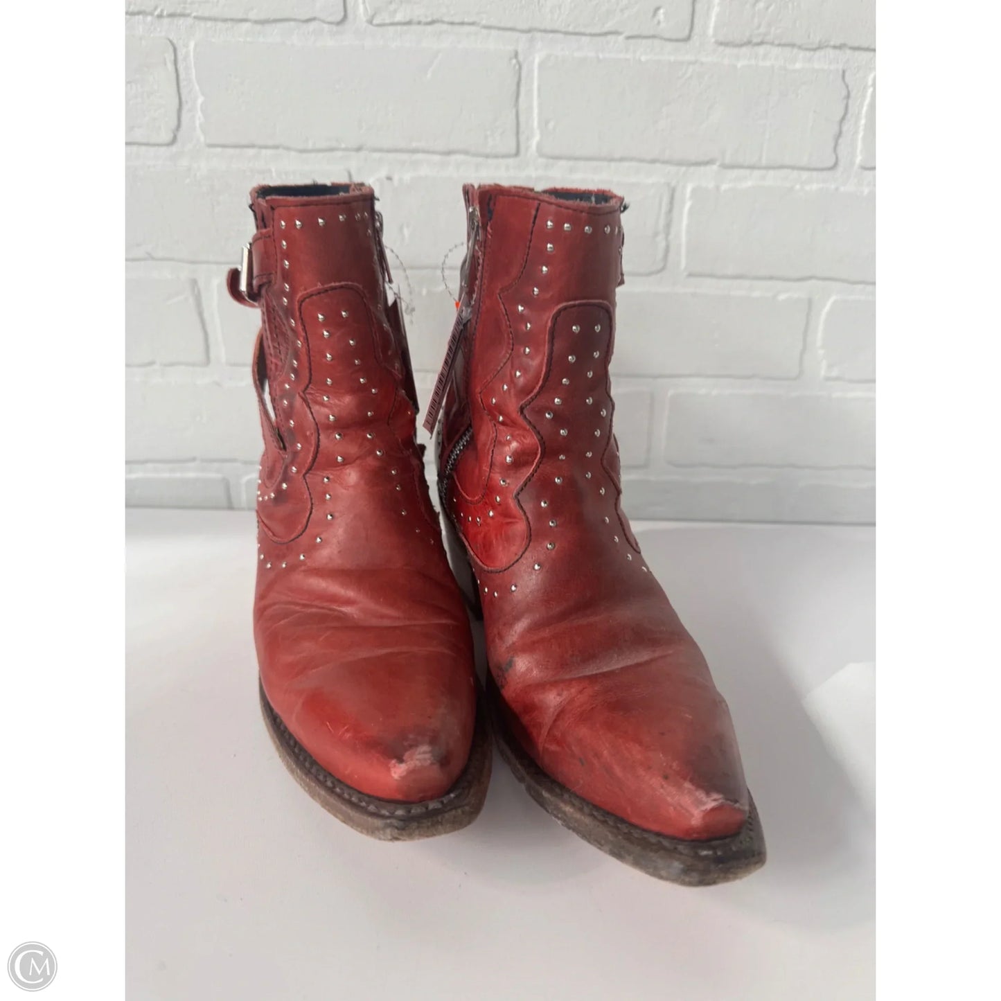 Boots Mid-calf Heels By Freebird In Red, Size: 6