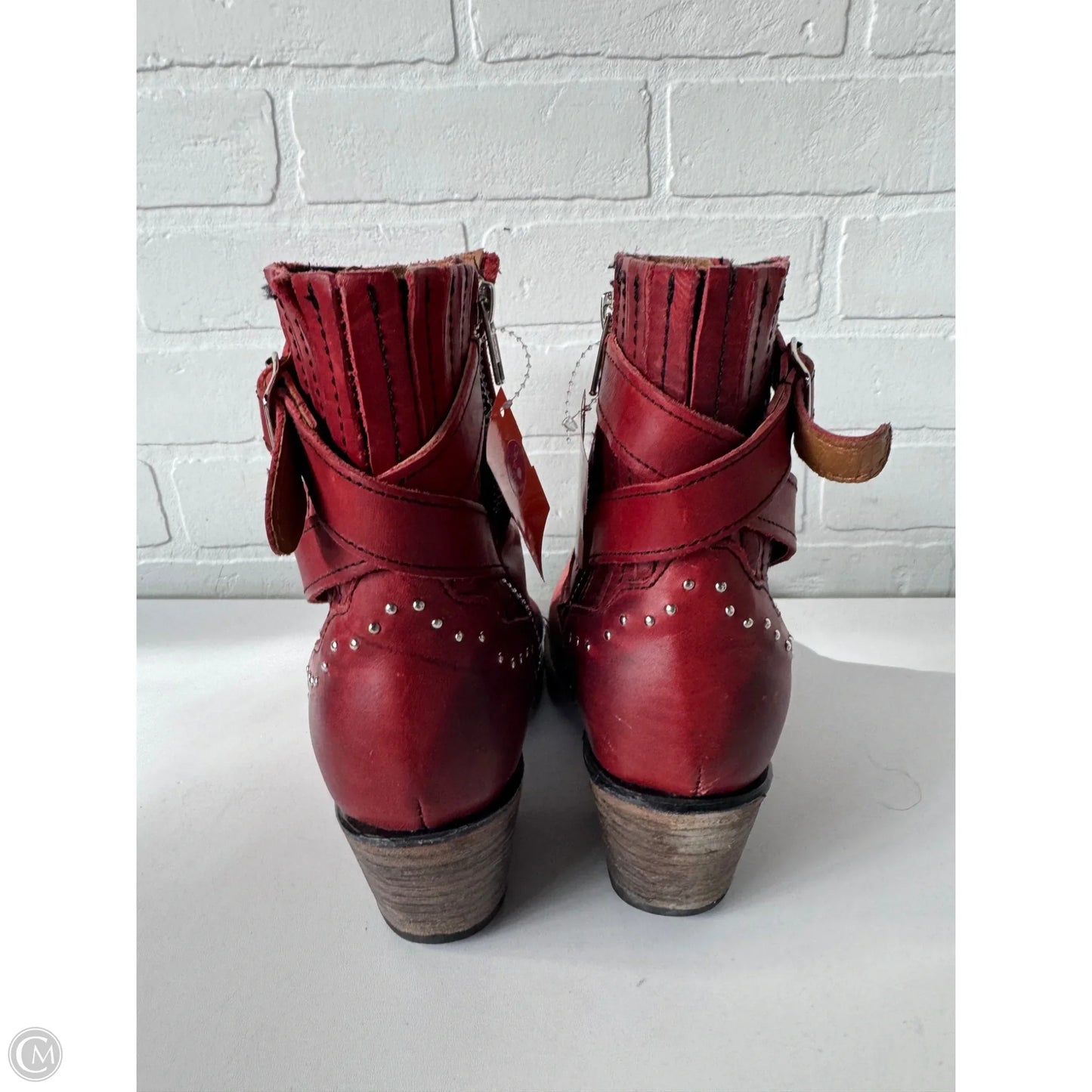 Boots Mid-calf Heels By Freebird In Red, Size: 6