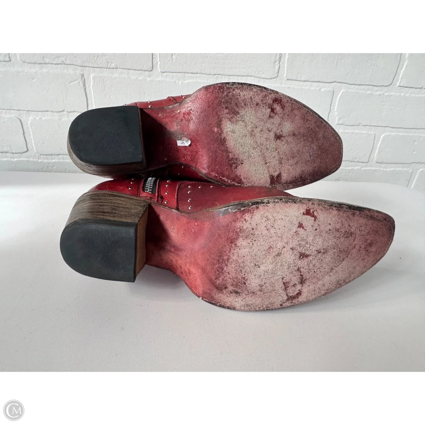 Boots Mid-calf Heels By Freebird In Red, Size: 6