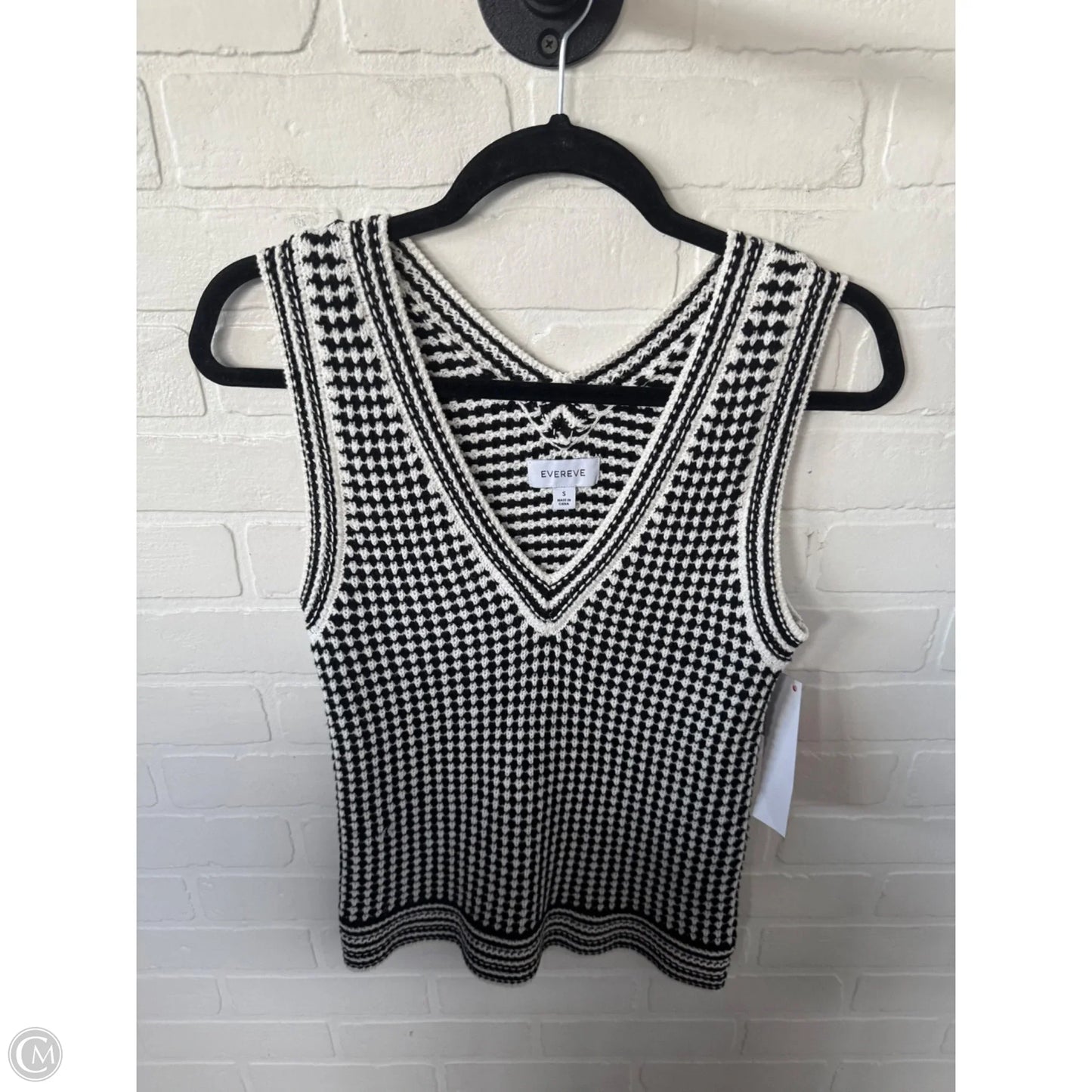 Vest Sweater By Evereve In Black & White, Size: S