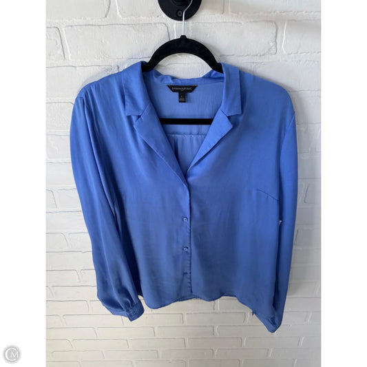 Top Long Sleeve By Banana Republic In Blue, Size: L