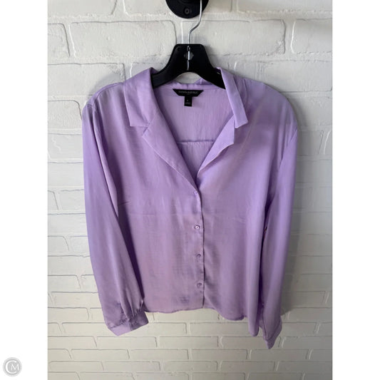 Top Long Sleeve By Banana Republic In Purple, Size: L