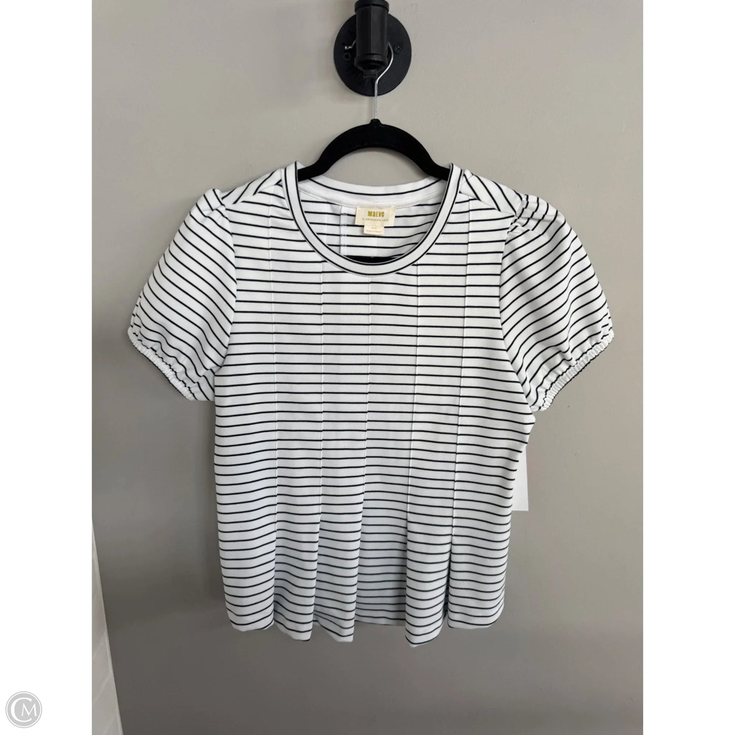 Top Short Sleeve By Maeve In Black & White, Size: S