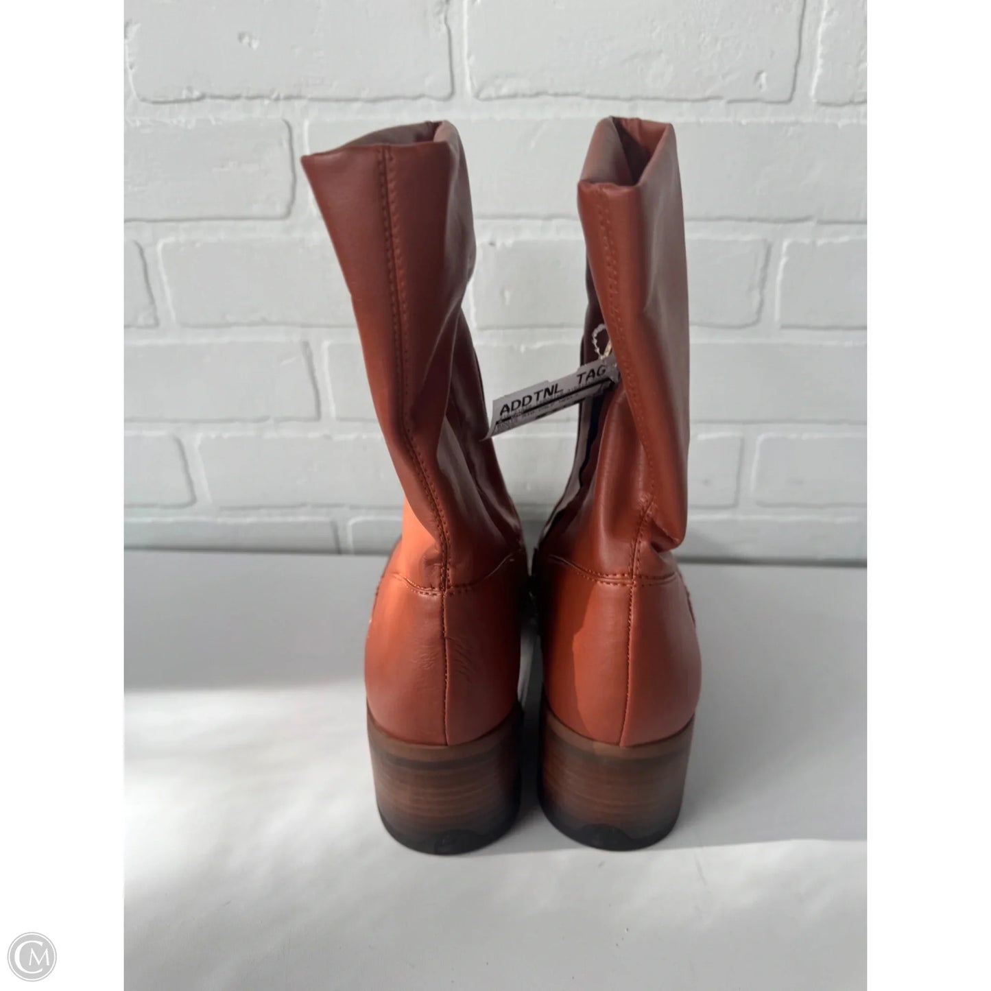 Boots Mid-calf Heels By Cmc In Orange, Size: 10