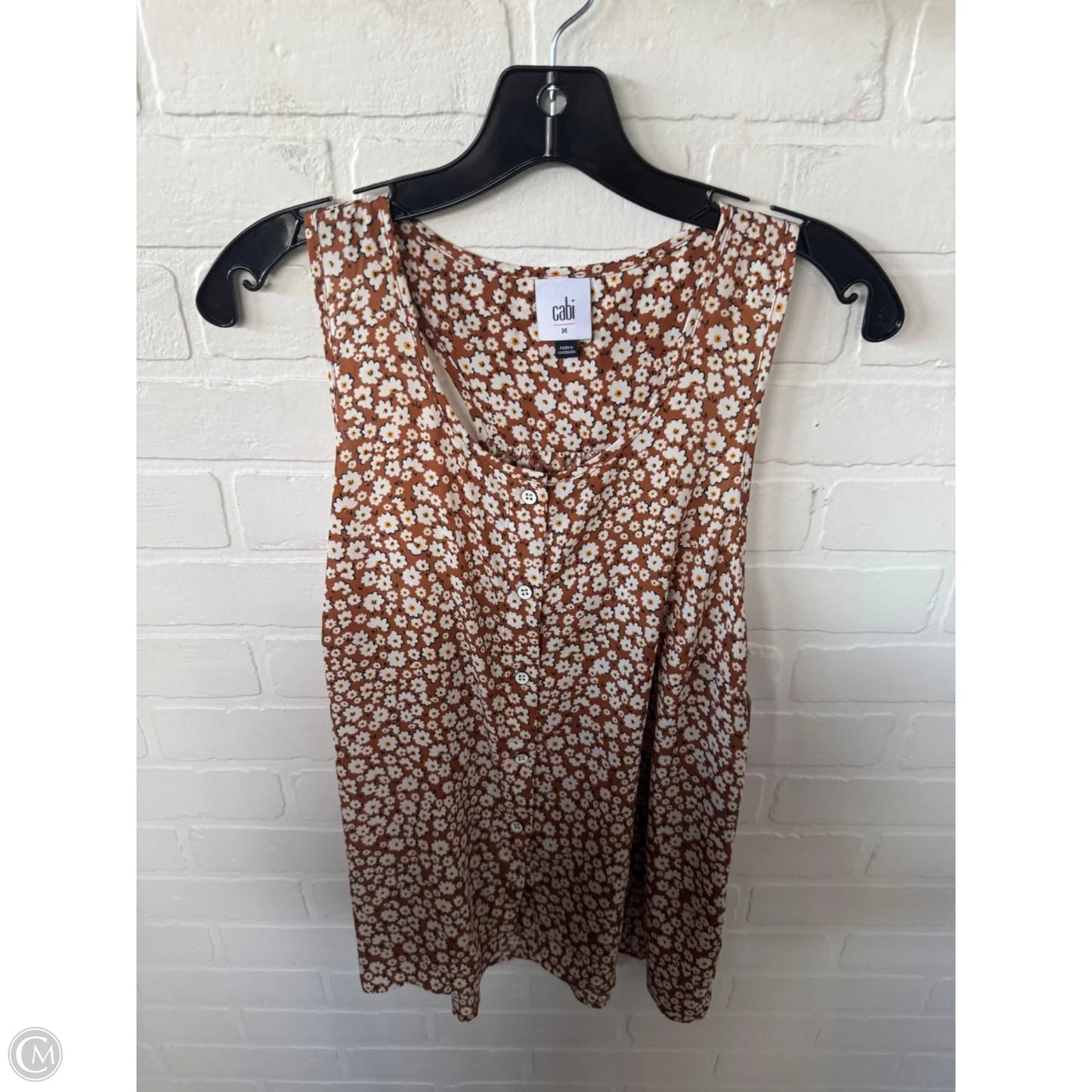 Top Sleeveless By Cabi In Brown & Cream, Size: M