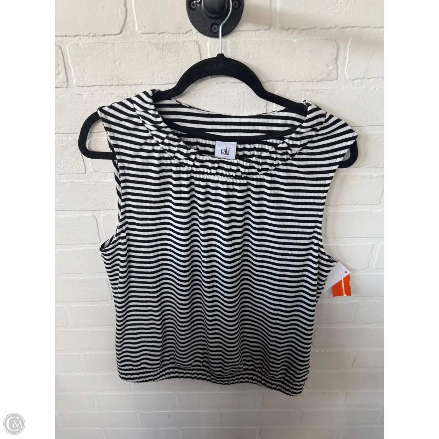 Top Sleeveless By Cabi In Black & White, Size: M