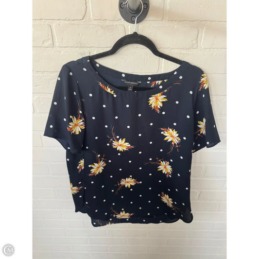 Top Short Sleeve By Banana Republic In Navy, Size: M