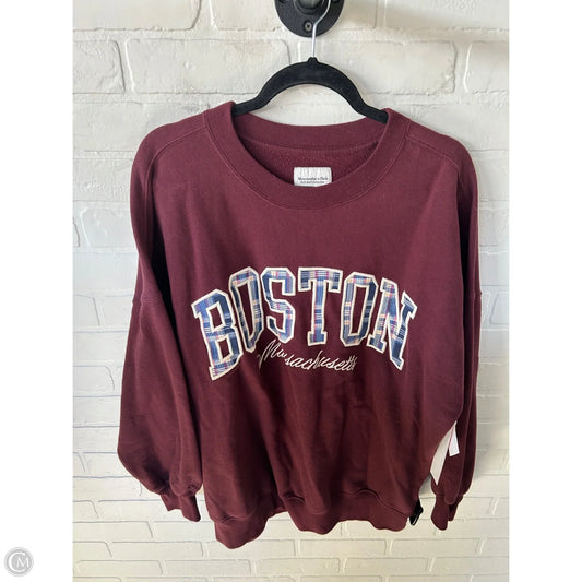 Sweatshirt Crewneck By Abercrombie And Fitch In Maroon, Size: L